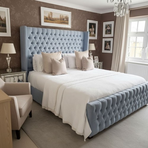Wingback bed frame plush - bed,