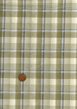 100% Cotton Fabric Madras Tartan Olive Green Blue Cream Patchwork Craft