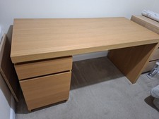 IKEA Malm Office Desk Oak Veneer, 140x65 Cm