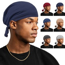 Men's Turban Hat Elastic Breathable Sports Turban Hat Soft Cap Muslim Hat