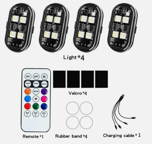 4pcs wireless rgb led strobe - wireless,