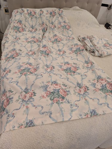 Vantona pink roses - &, blue