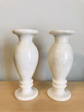 Vintage Onyx Marble Vase Large 20cm, 8”Inches Natural White Colour Ornaments