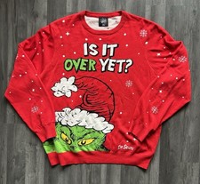 The Grinch 3XL Christmas Jumper Sweater Sweatshirt Knitted Dr Suess Is It Over