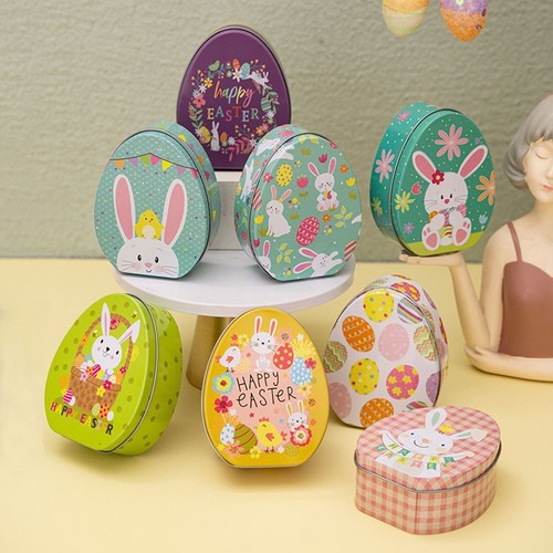 Metal easter tin box - easter,