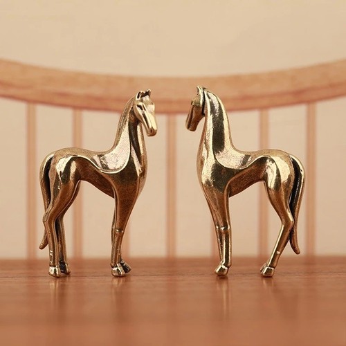 Year horse brass figurine - brass,