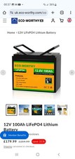 12V 100AH Lithium Battery Rechargeable LiFePO4 Deep Cycle Solar RV Home Garden