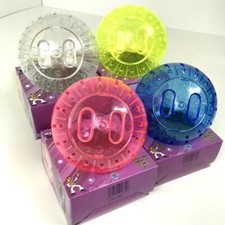 Strong Hamster Exercise Ball With Glitter Blue Pink Yellow Clear 18 cm Pet Toy