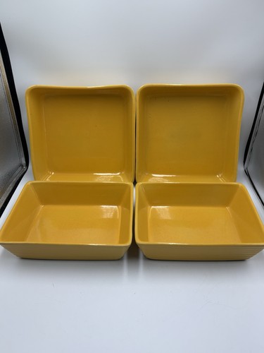 Yellow stoneware baking - x4,