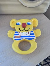 Vintage Matchbox 1983 Dated Teddy Bear Rattle with Squeaky Nose Made In England