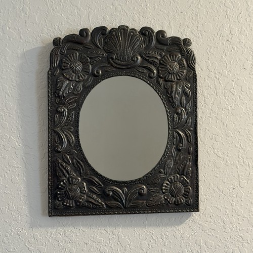 Vintage mexican tin mirror - tin,