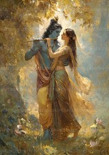 Krishna and radha hindu art - krishna,