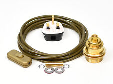 Lamp Wiring Kit Brass Bulb Holder ES E27 Fitting Flex Cable Plug & Switch