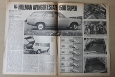 Original 1972 HILLMAN AVENGER  estate 1500 SUPER Motor mag road test No 24/72