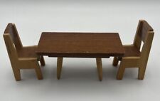Lundby Barton Carolines Home Doll House Wooden Table + Chairs 1:16 70's