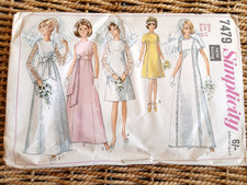 Vintage 1960s Simplicity Sewing Pattern 7479 Wedding  Bridesmaid Dress B34 S12