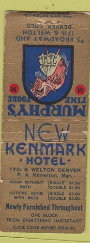 Matchbook cover murphy - matchbook,