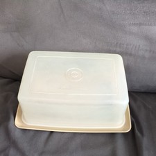 Vintage Tupperware Beige Rectangular Cheese store Storage Butter Dish 1970s 80s