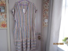 LADIES NEXT  SIZE  LARGE  DRESS NEW LINEN  MUTLI COLOUR  KNEE LENGHT