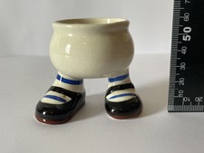 Rare Vintage Carlton Ware Walking Ware Egg Cup Off Blue Stripe Socks Retro 1970s