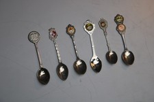 Lot of 6 Vintage Souvenir Teaspoons Silver-plate Malta St Lucia Scotland Ronda