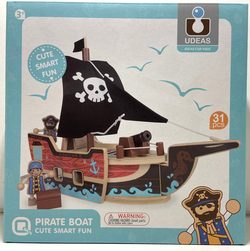 Bee smart wooden pirate boat - wooden,