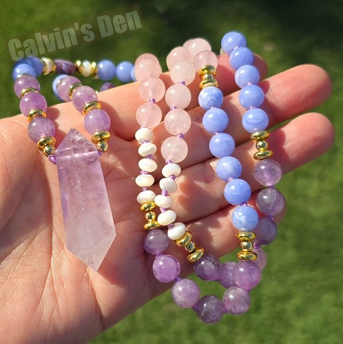 Amethyst blue lace agate rose - amethyst,