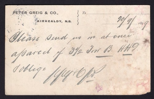 1899 card from - ps, greig