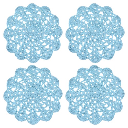 4pcs crocheted cotton doilies - cotton,