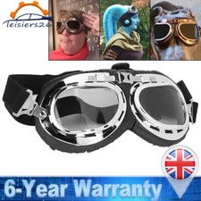Motorcycle Goggles Vintage Aviator Glasses Adult Steampunk Sunglasses Eyewear UK