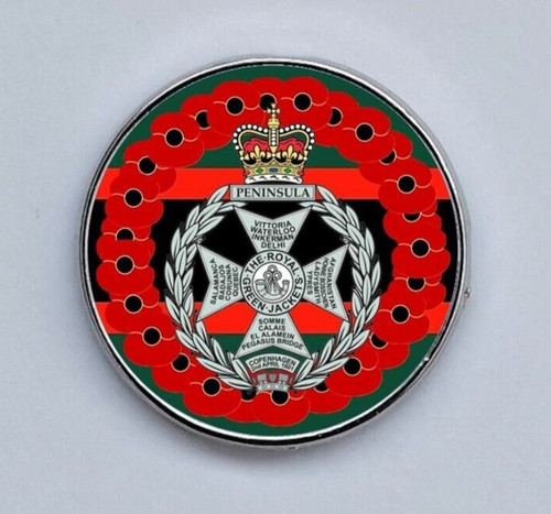 Royal green jackets poppies - royal,