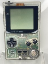 Nintendo Game Boy Pocket Clear Handheld System Working Line On Screen