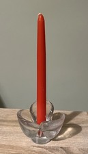 Swedish glass candle holder Kosta Boda Tulip  MCM 1970s Scandi signed 