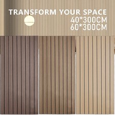 1/2/5x Self-Adhesive 3D Wood Slat PVC Cladding Wall Panels for Kitchen Bathroom