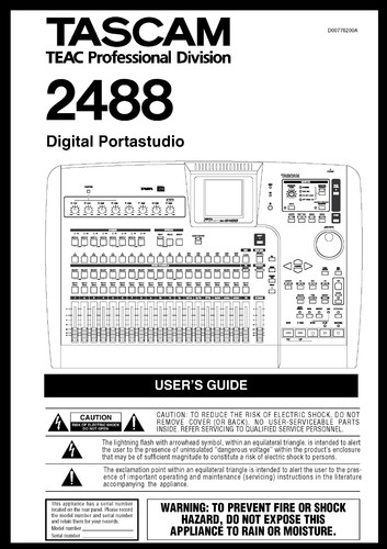Tascam 2488 owner manual - tascam,