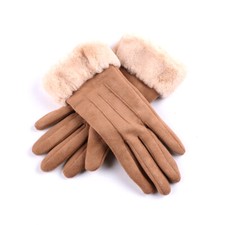 Ladies Women Winter Gloves Touch Screen Fleece Suede Warm Soft Fur Lined Thermal