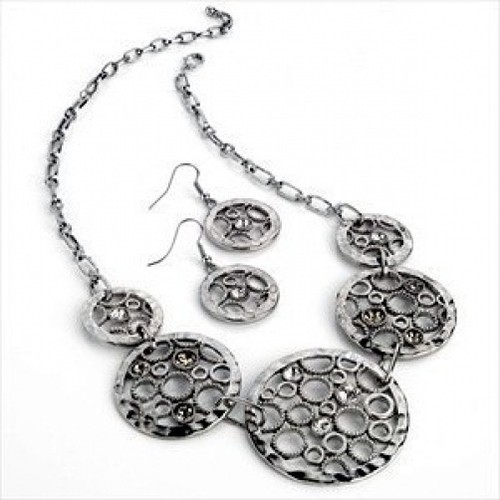 Retro circles antique silver - retro,