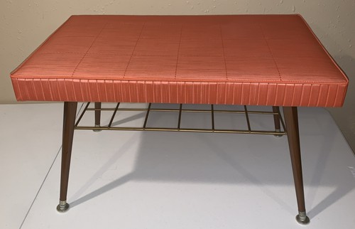 Vintage orange vinyl sofa - orange,