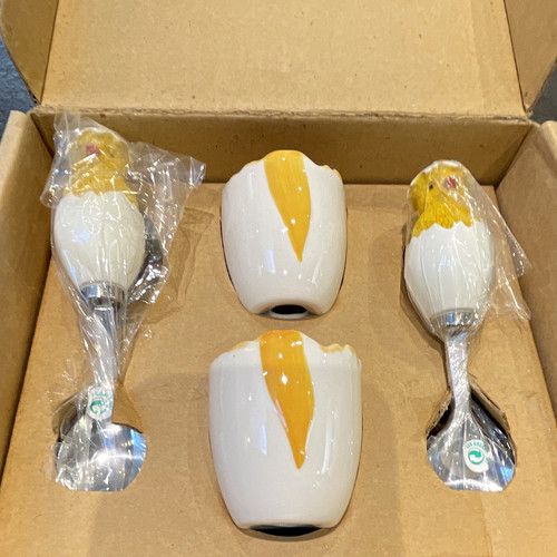 Ceramic chick egg cup set - egg,