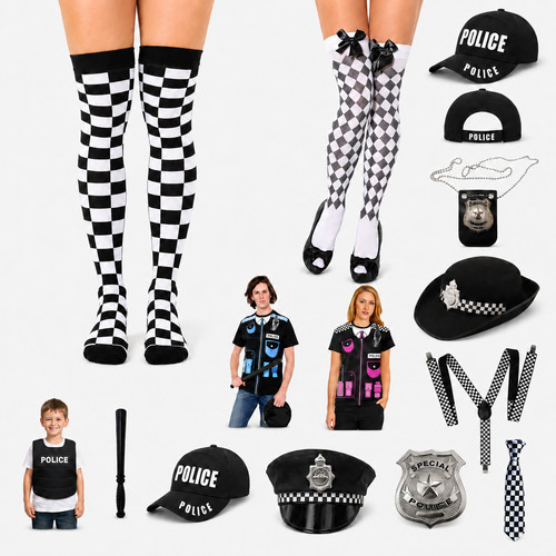 Policeman set fancy dress - set,