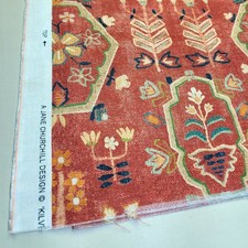 JANE CHURCHILL fabric Kilver 1.5 METRES Red Linen Blend for cushion roman blind