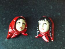 Sarem italy Chalkware Wall Plaques one badly damaged 5.5" length