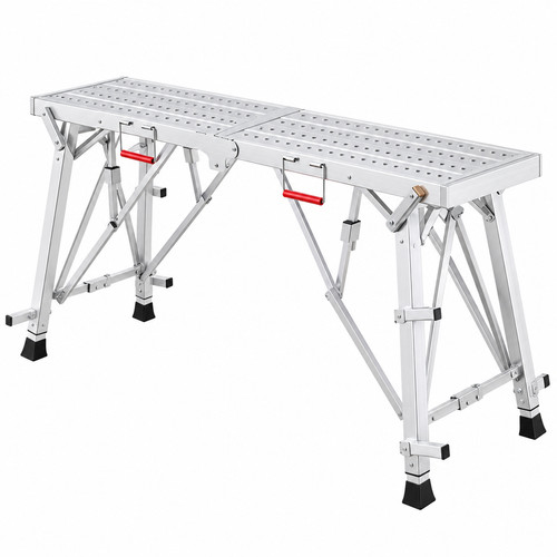 Portable folding work platform - folding,