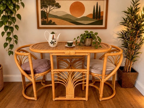 Vintage 1970s rattan bamboo - vintage,