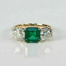 4 Ct Asscher Green Emerald