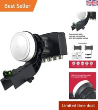 Weather Resistant Quad LNB with 4 Outputs - Easy Setup for Satellite Receivers