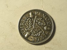 SILVER 3 THREE PENCE 1933