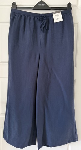 Wide cropped navy - m&s,