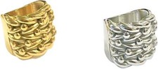 XXL Keepers Ring 18K Real Gold Plated Silver Stainless Steel Jewelry pinky Men