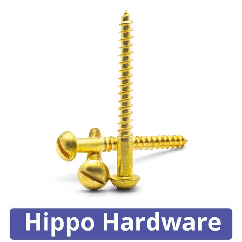 Solid brass slotted round - round, head